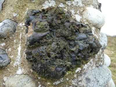 Close up of iron slag from medieval iron working.